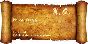 Mika Olga névjegykártya