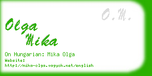 olga mika business card